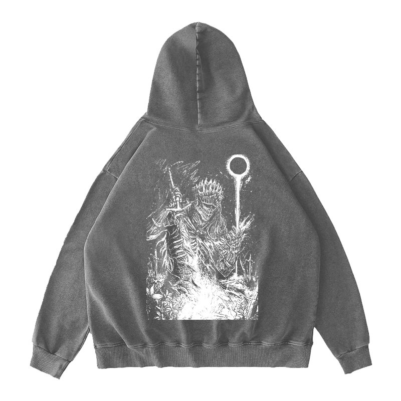Dark Soul v2 Unisex Washed Zip Up Hoodie