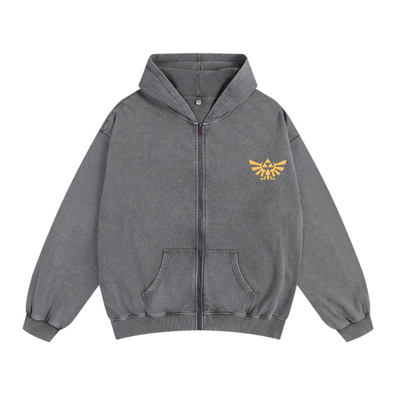 The Legend of Zelda Unisex Washed Zip Up Hoodie