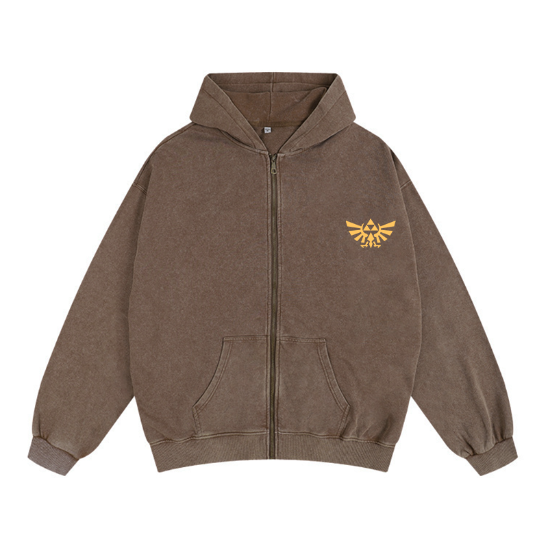 The Legend of Zelda Unisex Washed Zip Up Hoodie