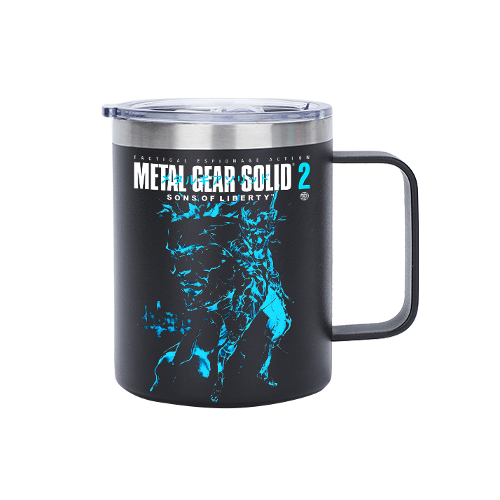 GS2 Snake And Raiden Cover Game Metal Gear Solid Graphic Insulated Portable Coffee Mug with Handle