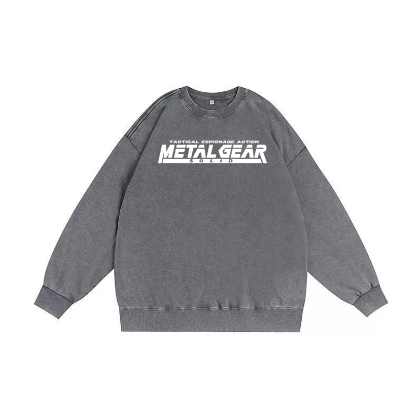 GS2 Snake And Raiden Cover Game Metal Gear Solid Graphic  Unisex Washed Crewneck Sweatshirt