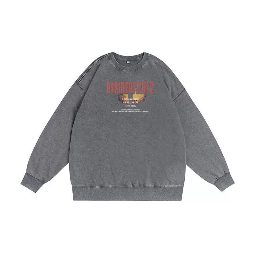 Resident Evil 2 Unisex Washed Crewneck Sweatshirt