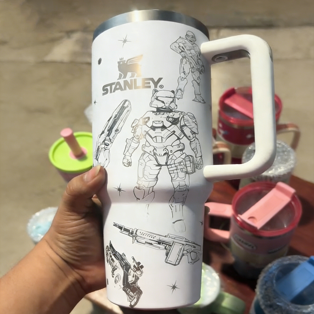 Halo Themed engraved Stanley Tumbler Cup
