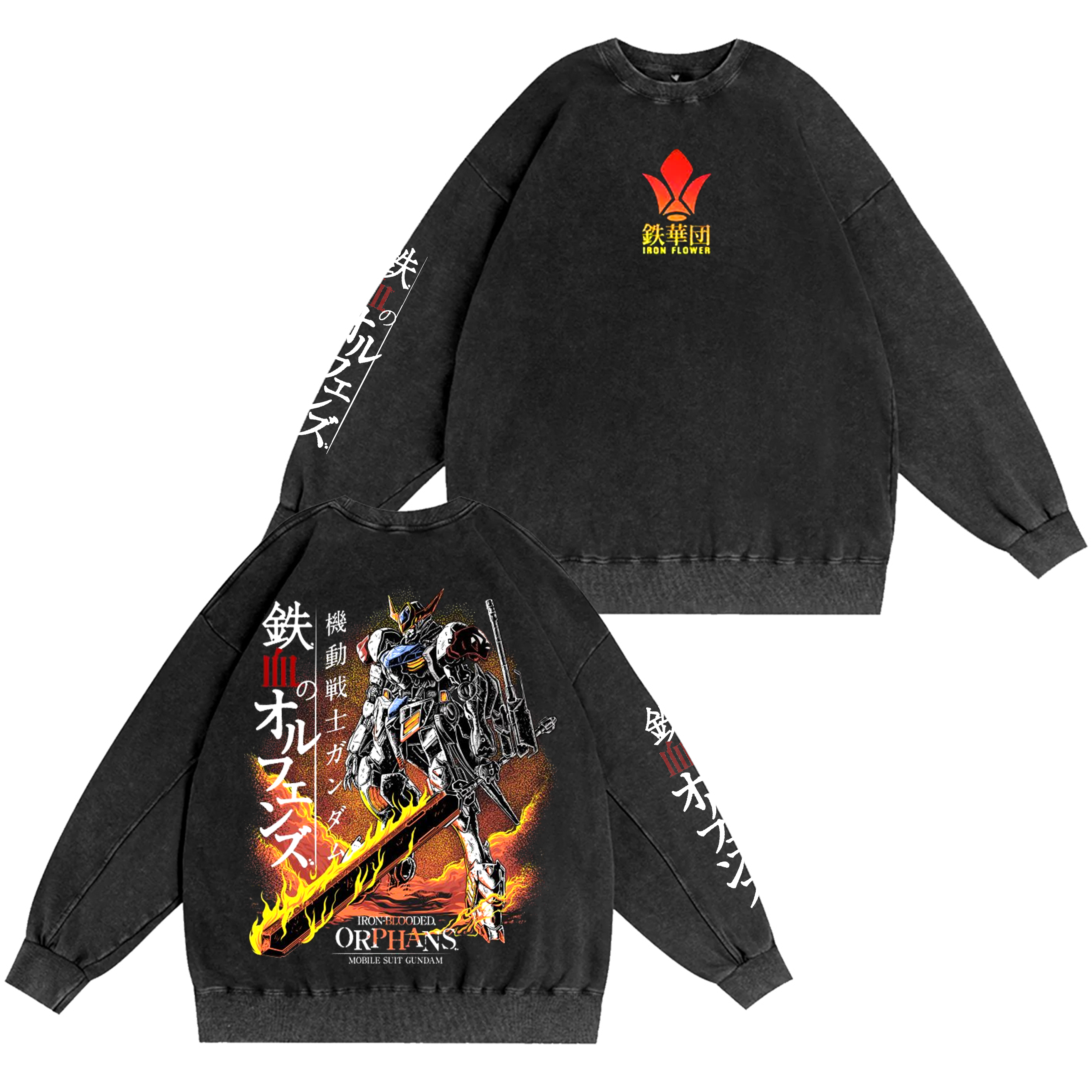 Barbatos Iron Blooded Orphans,Gundam Washed T-shirt/Crewneck/Hoodie
