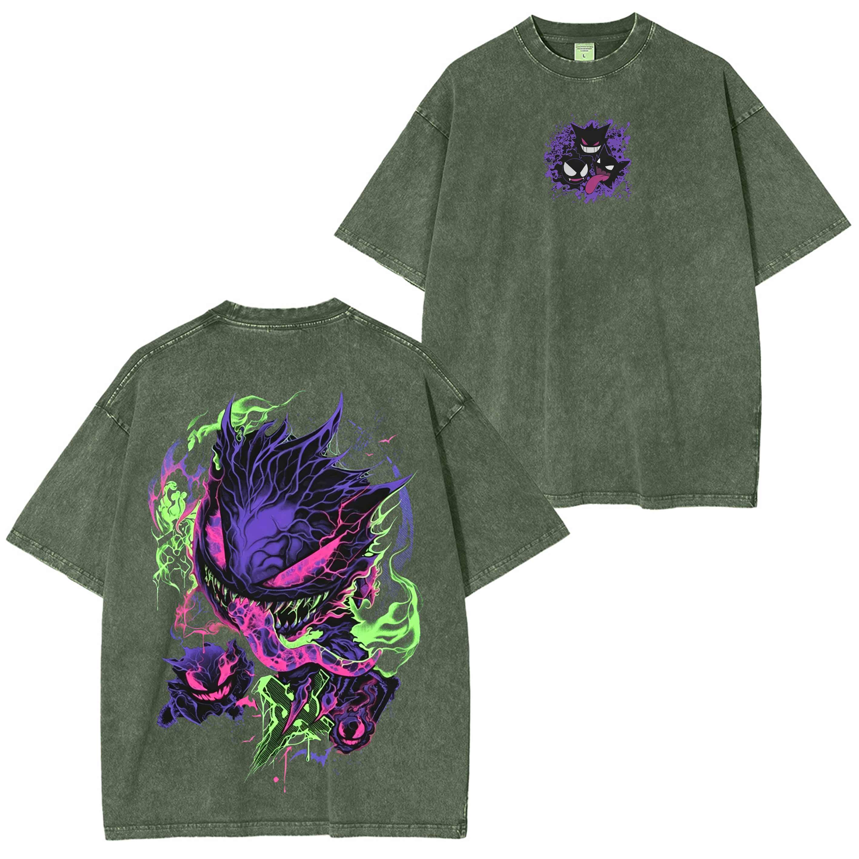 Gengar Pokemon Washed T-shirt/Crewneck/Hoodie