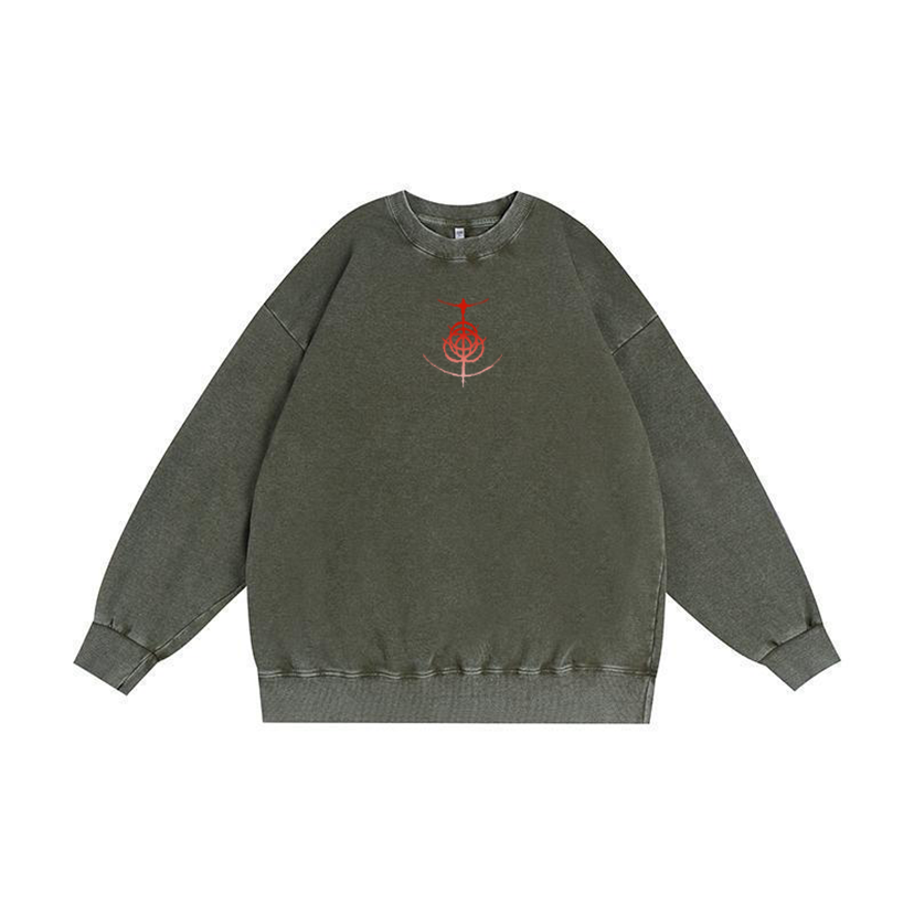 Maliketh Elden Ring Vintage Unisex Washed Crewneck Sweatshirt