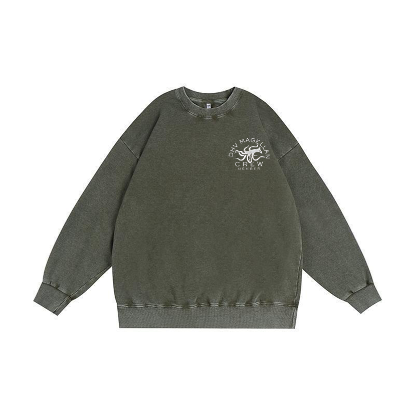 Death Stranding 2 - DHV MAGELLAN Crew Member Unisex Washed Crewneck Sweatshirt