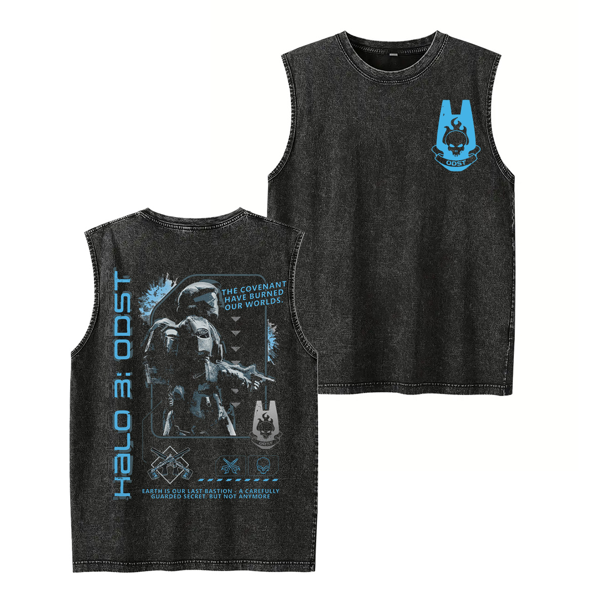 The Rockie Halo 3: ODST game 2 Sides Unisex Washed Tank Top