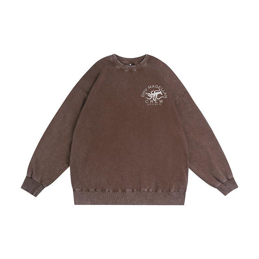 Death Stranding 2 - DHV MAGELLAN Crew Member Unisex Washed Crewneck Sweatshirt