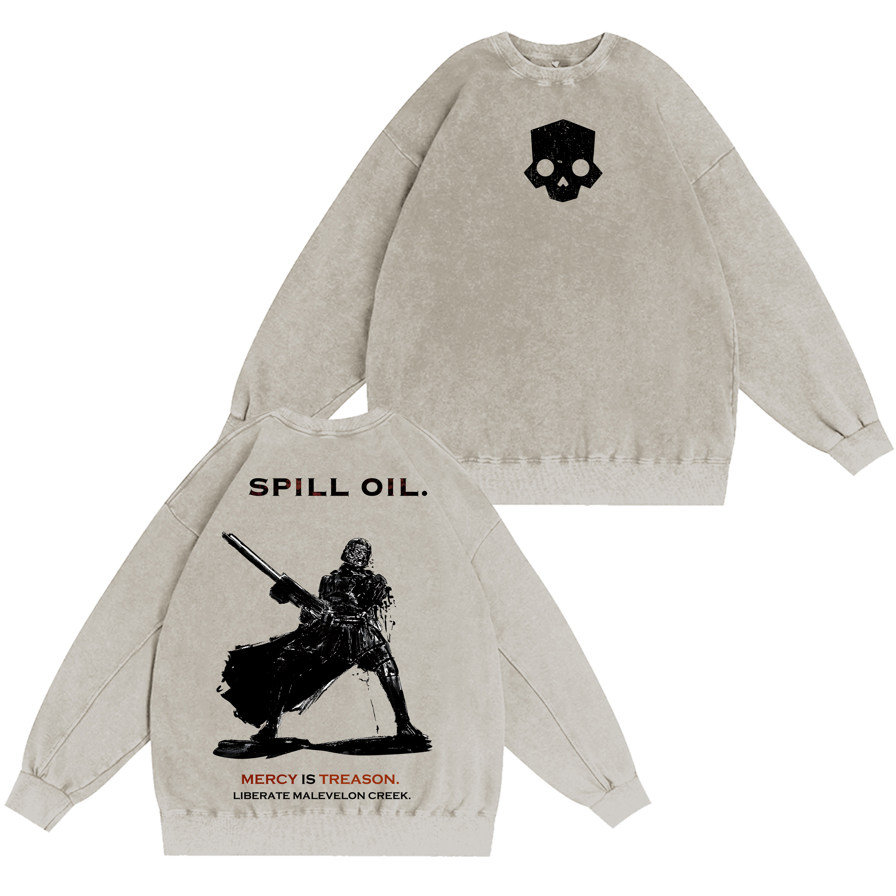 Helldivers 2 Unisex Washed Crewneck Sweatshirt