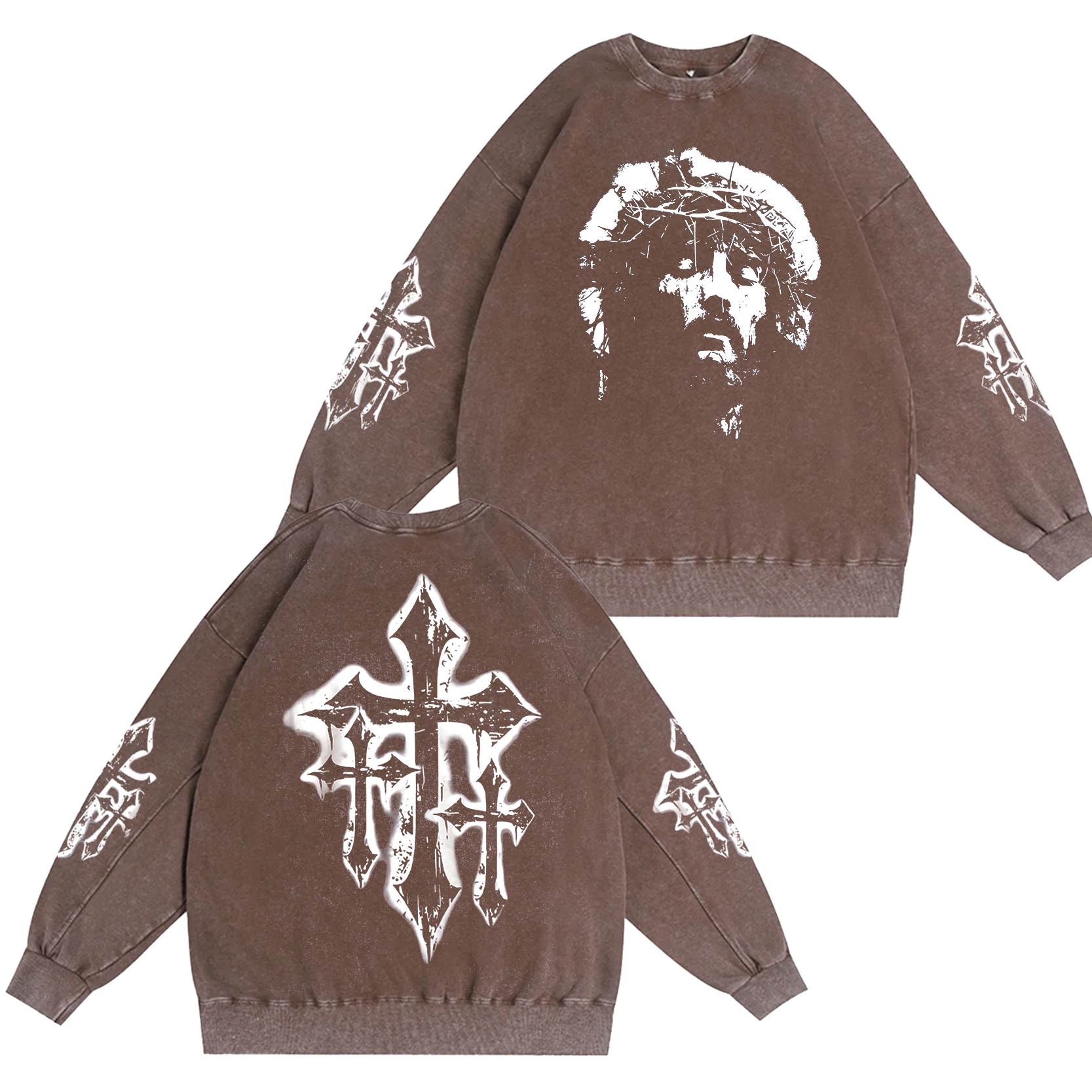 Gothic Jesus Christ Vintage Washed T-shirt/Crewneck/Hoodie