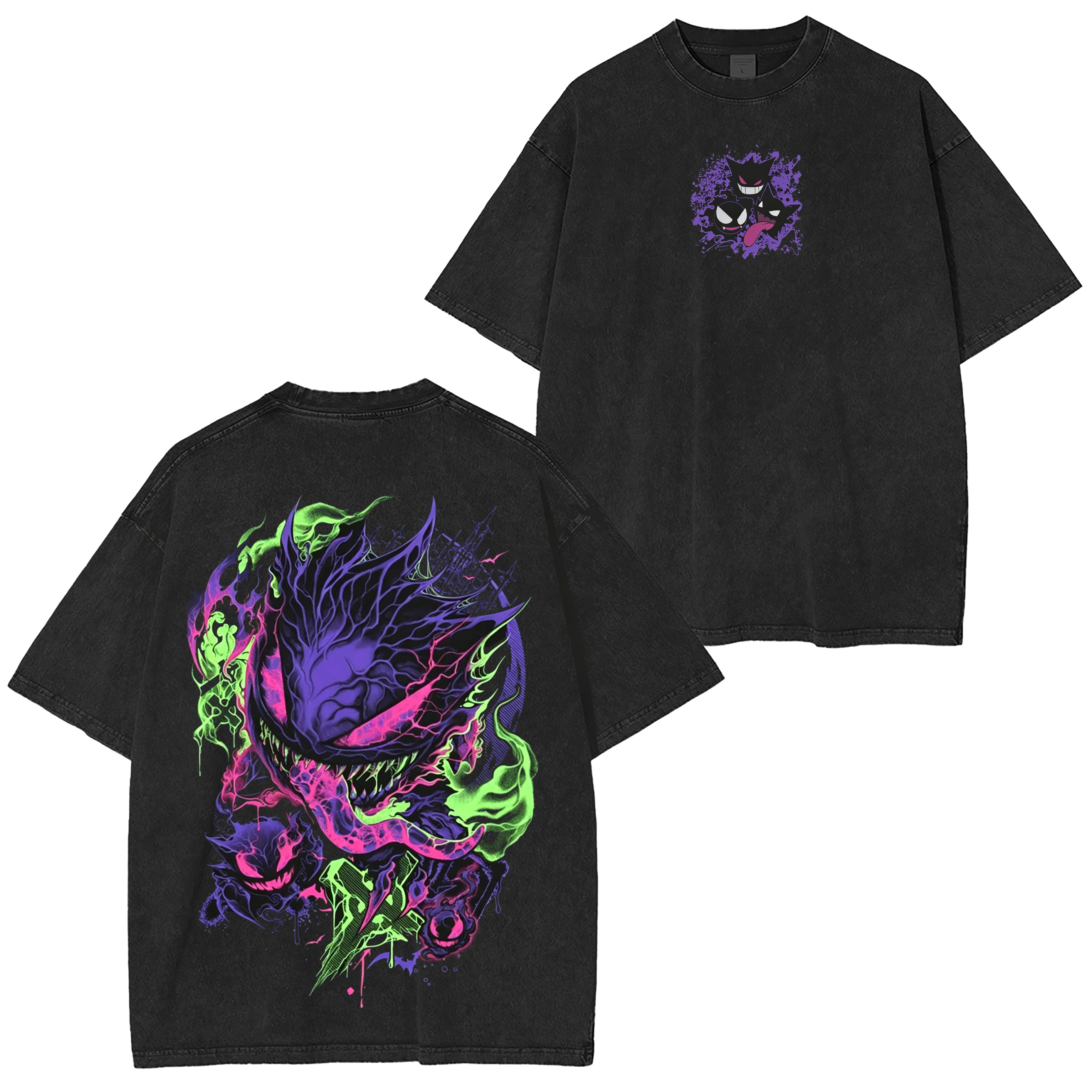 Gengar Pokemon Washed T-shirt/Crewneck/Hoodie