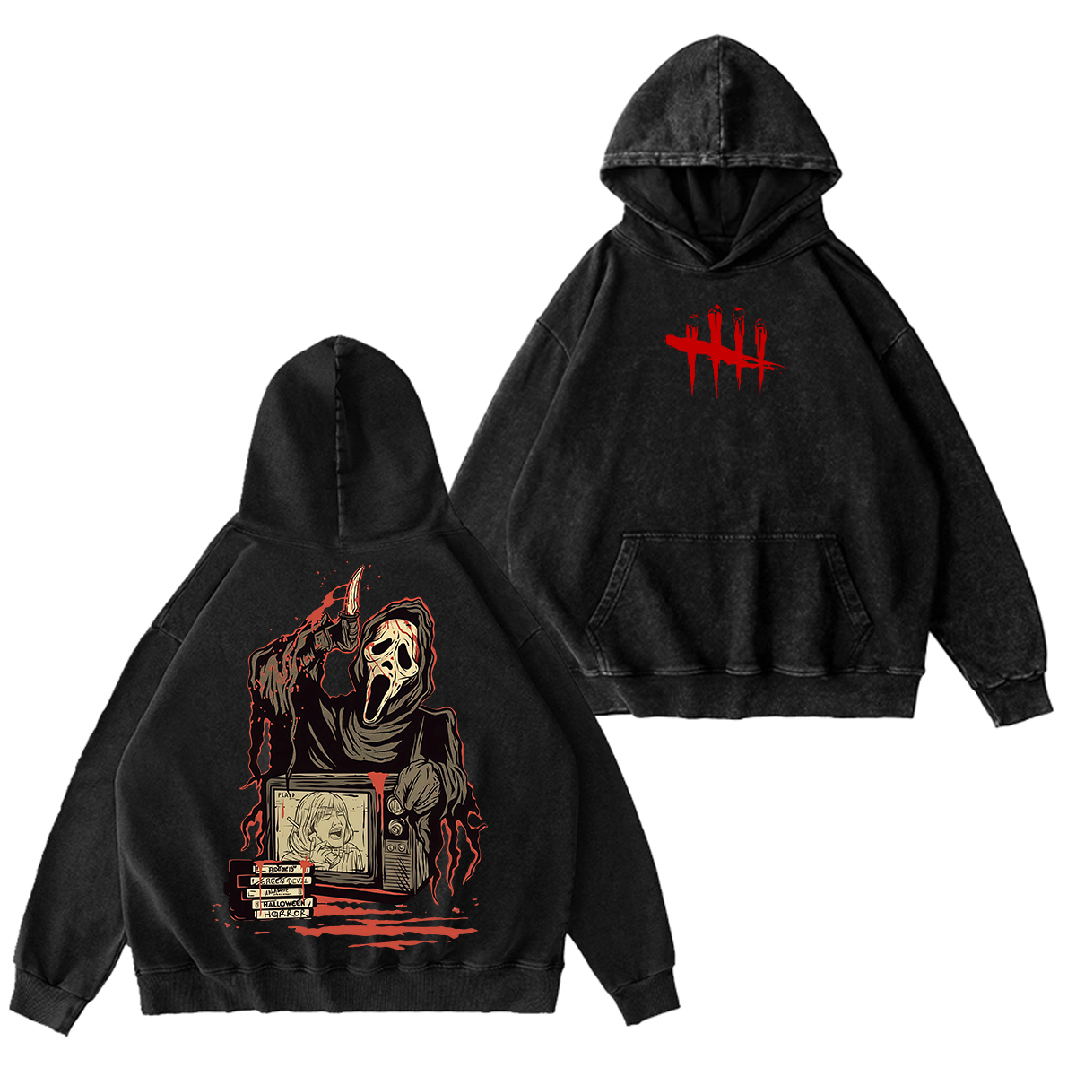 Ghost Face Dead by Daylight Horror Unisex Washed Hoodie