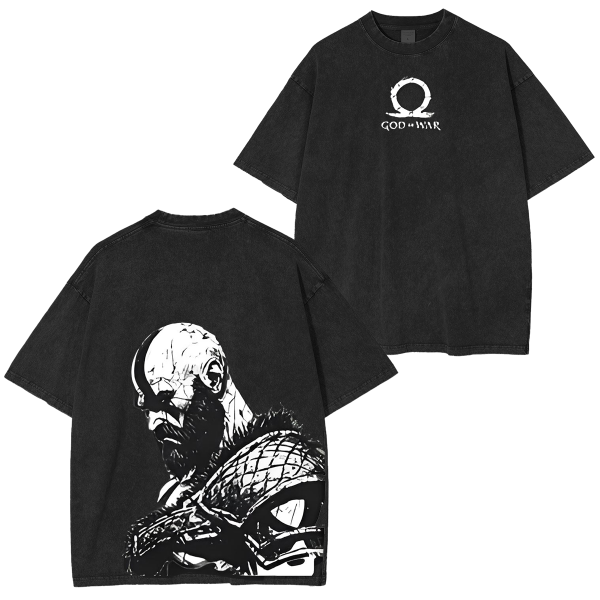 God Of War:Remera Kratos Gow Vintage Washed Unisex T-Shirt