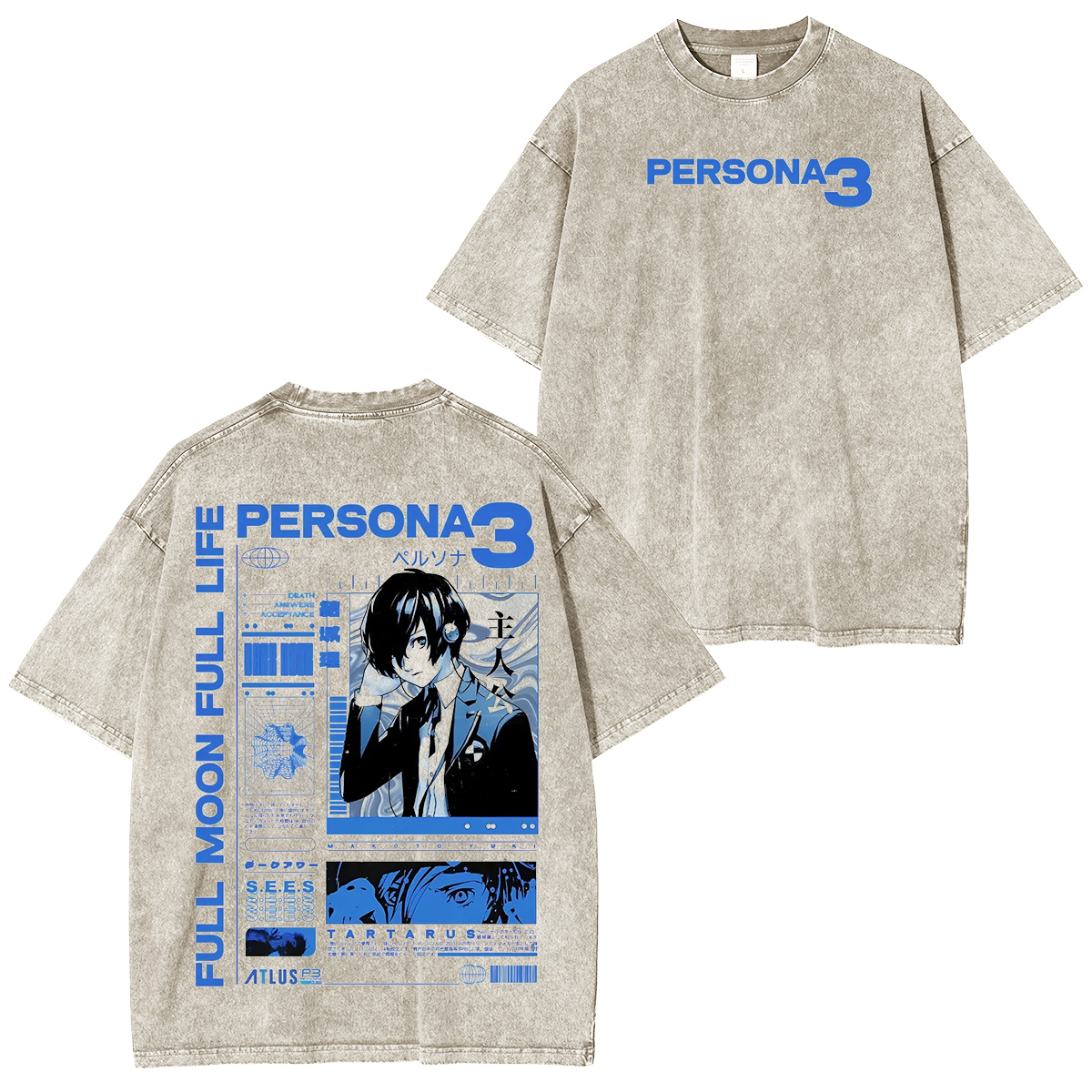 Persona 3 Makoto Yuki Aesthetic Vintage Unisex Washed T-Shirt