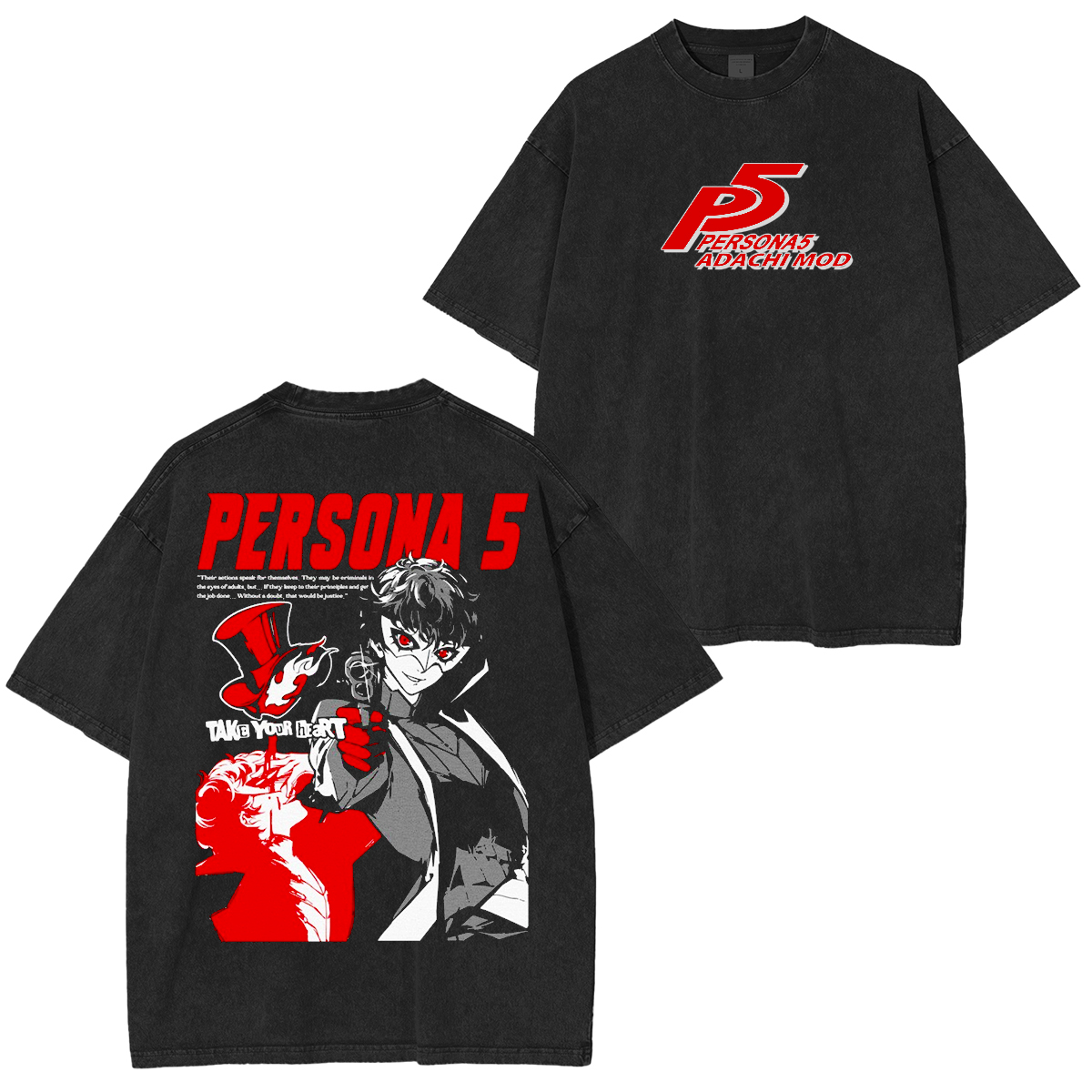 Prsona 5, Goro Akechi, Shin Megami Tensei Vintage Unisex Washed T-Shirt