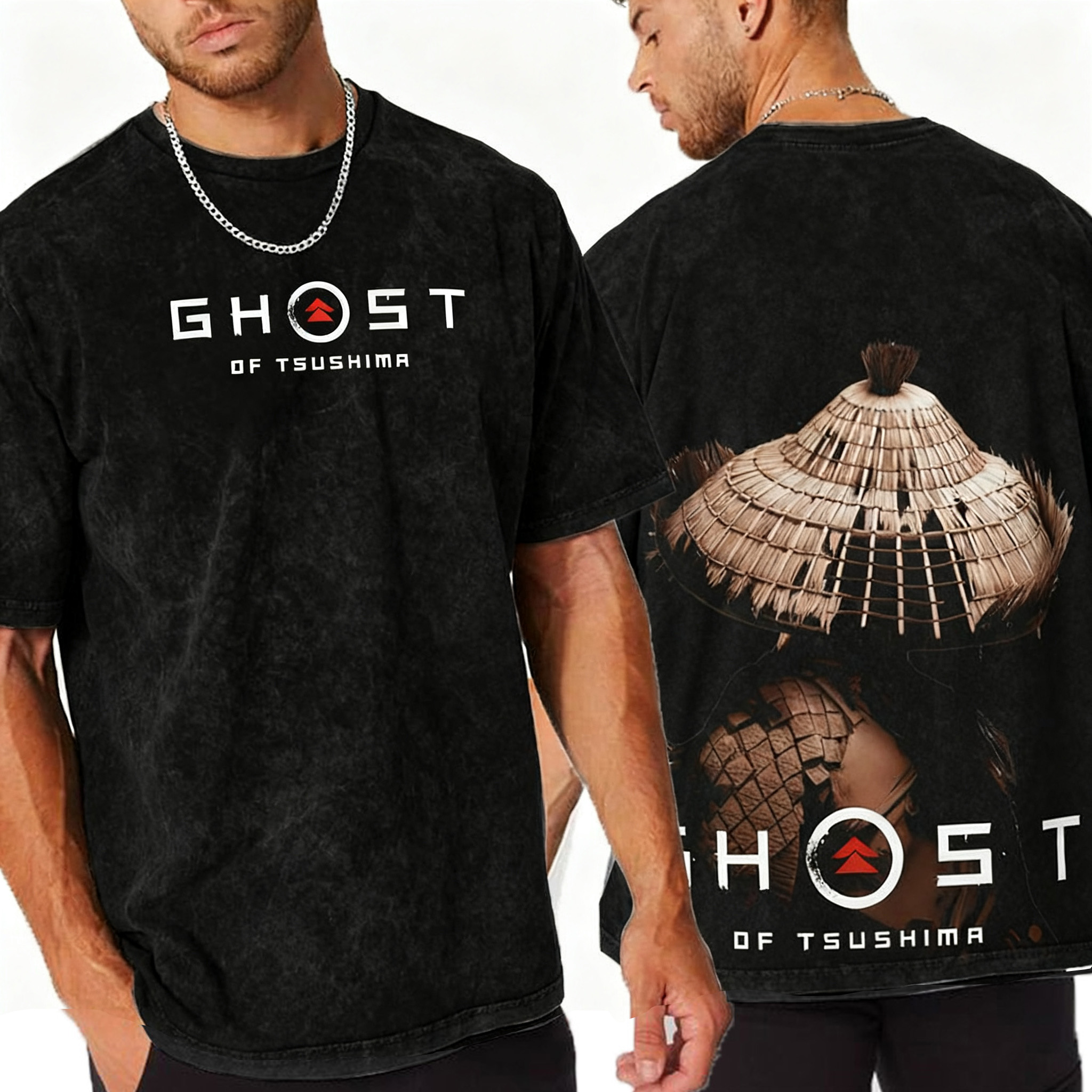 Ghost of Tsushima Katana Slash  Quiet But Deadly Drip Vintage Washed Unisex T-Shirt