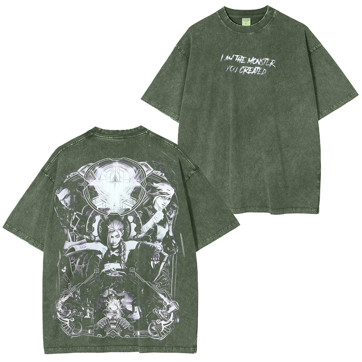 Jinx from Arcane LoL & Riot Games fans Vintage Unisex Washed T-Shirt