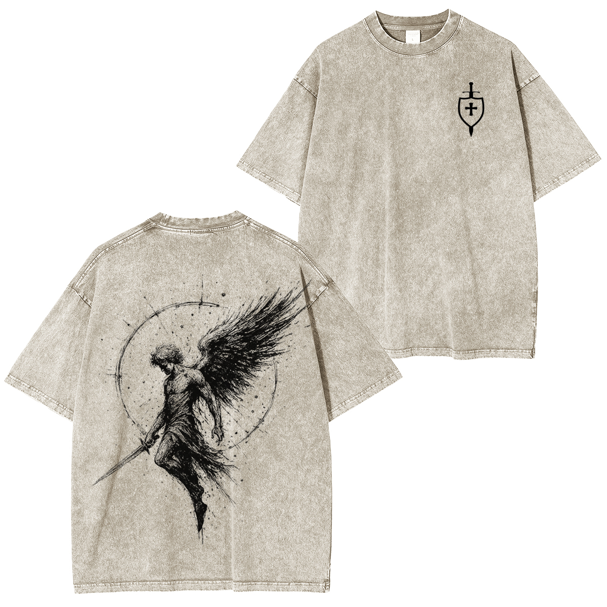 Divine Protection In Every Stitch Unisex Washed T-Shirt