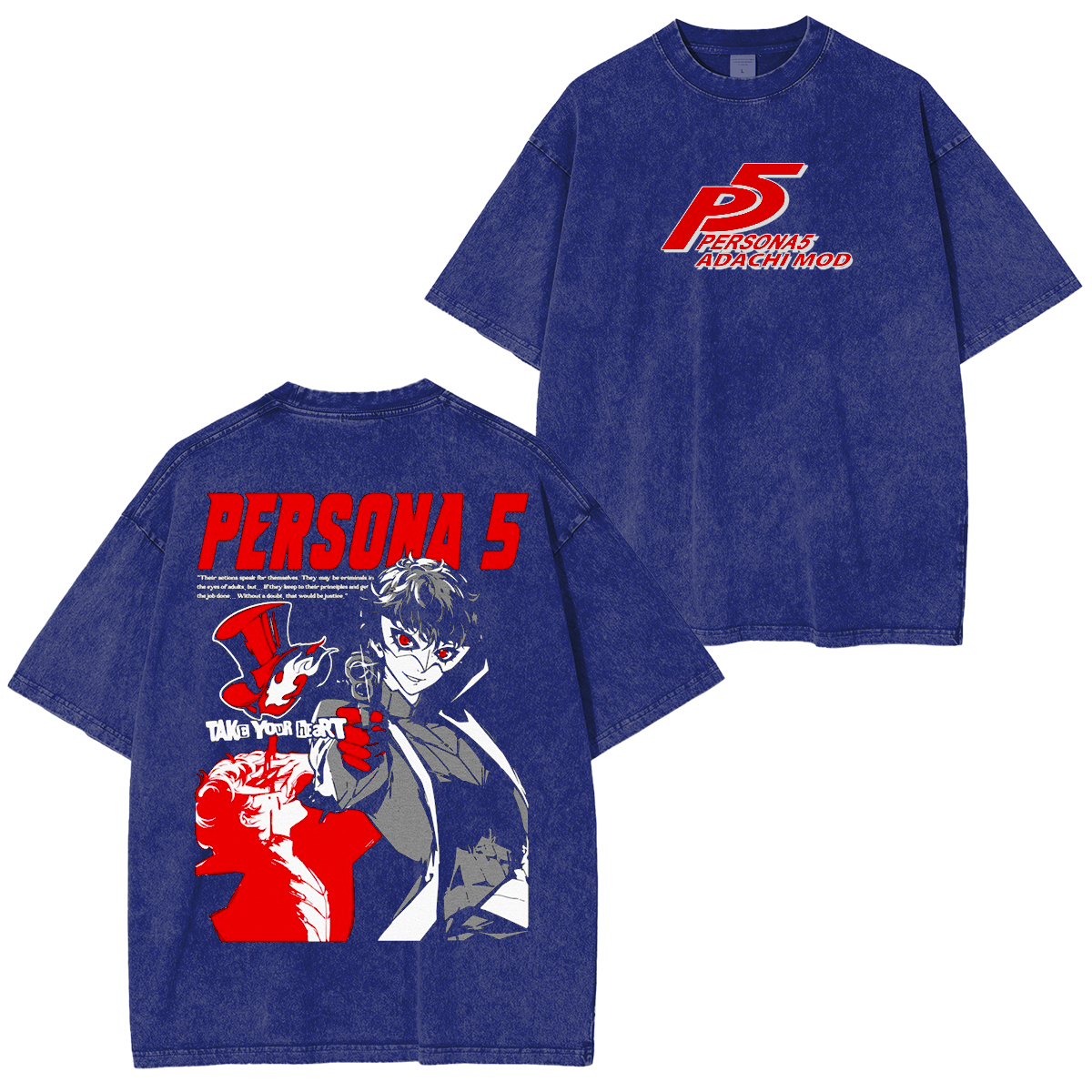 Prsona 5, Goro Akechi, Shin Megami Tensei Vintage Unisex Washed T-Shirt
