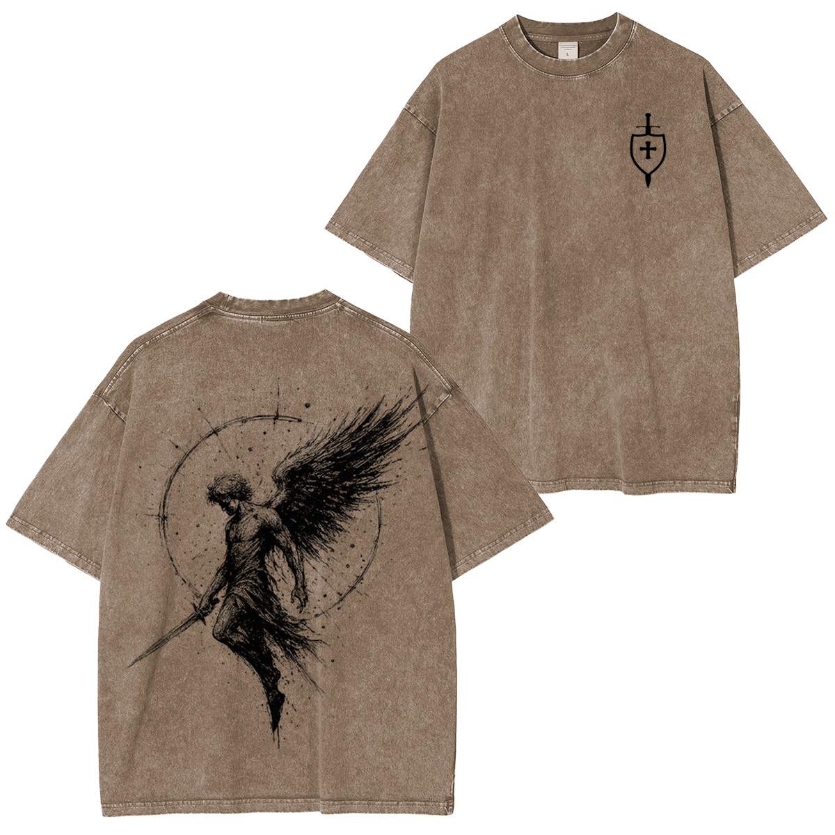 Divine Protection In Every Stitch Unisex Washed T-Shirt