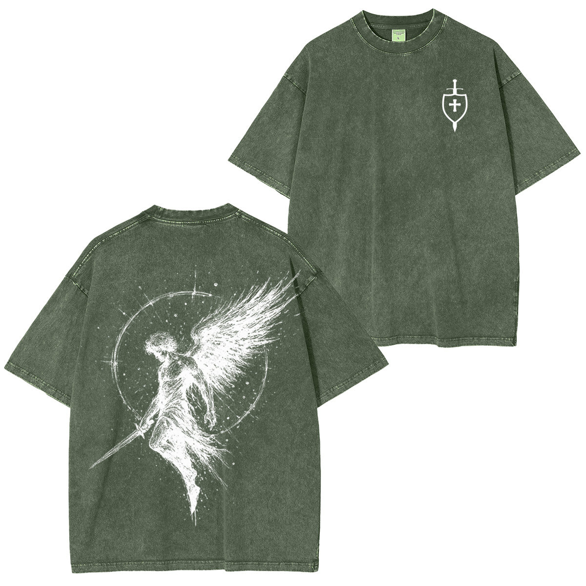 Divine Protection In Every Stitch Unisex Washed T-Shirt