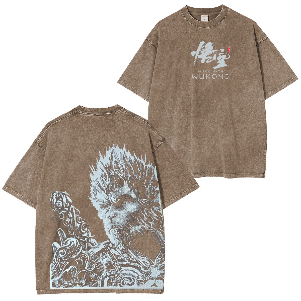 Black Myth Zhong Kui Nanatsu no Taizai Vintage Unisex Washed T-Shirt