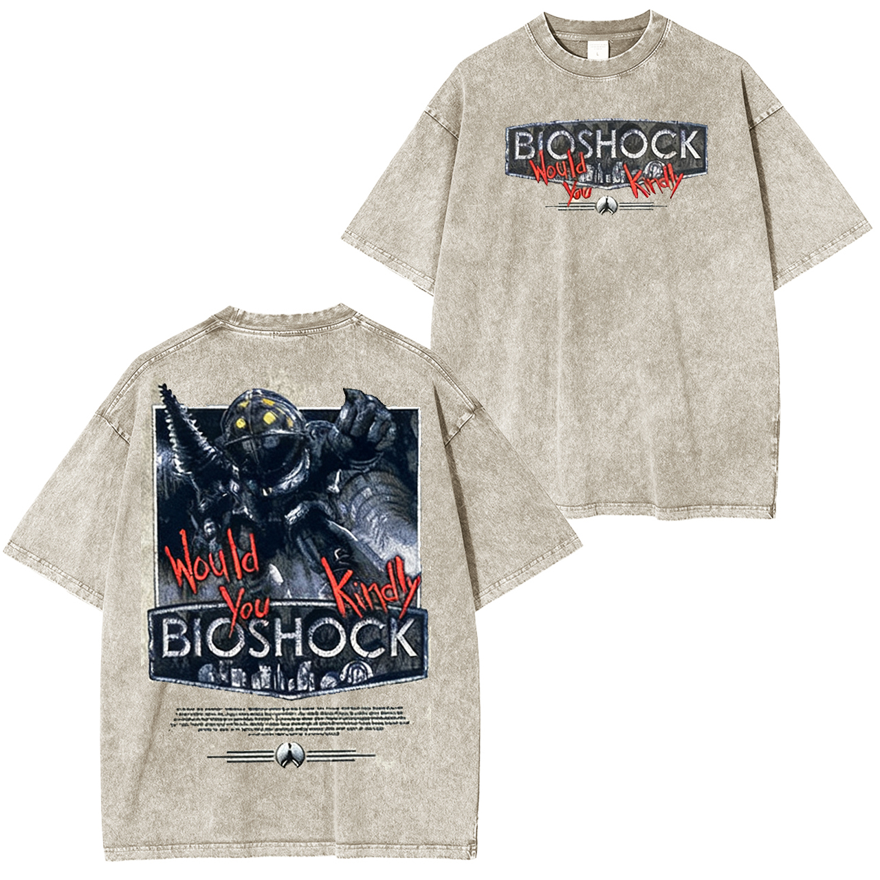 BioShock Would You Kindly Big Daddy Vintage Washed T-shirt/Crewneck/Hoodie