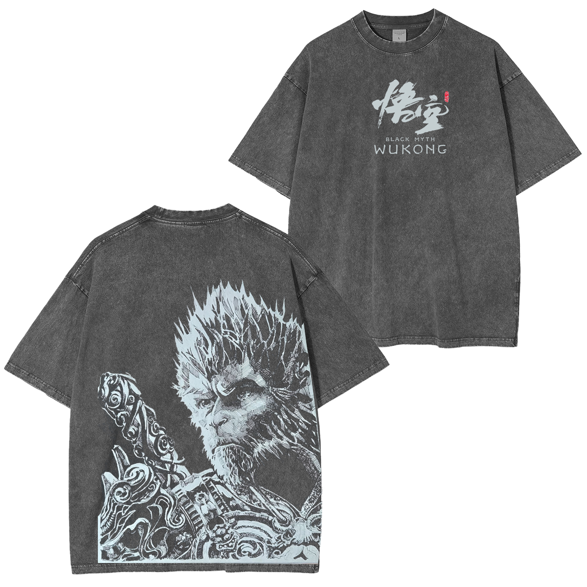 Black Myth Zhong Kui Nanatsu no Taizai Vintage Unisex Washed T-Shirt