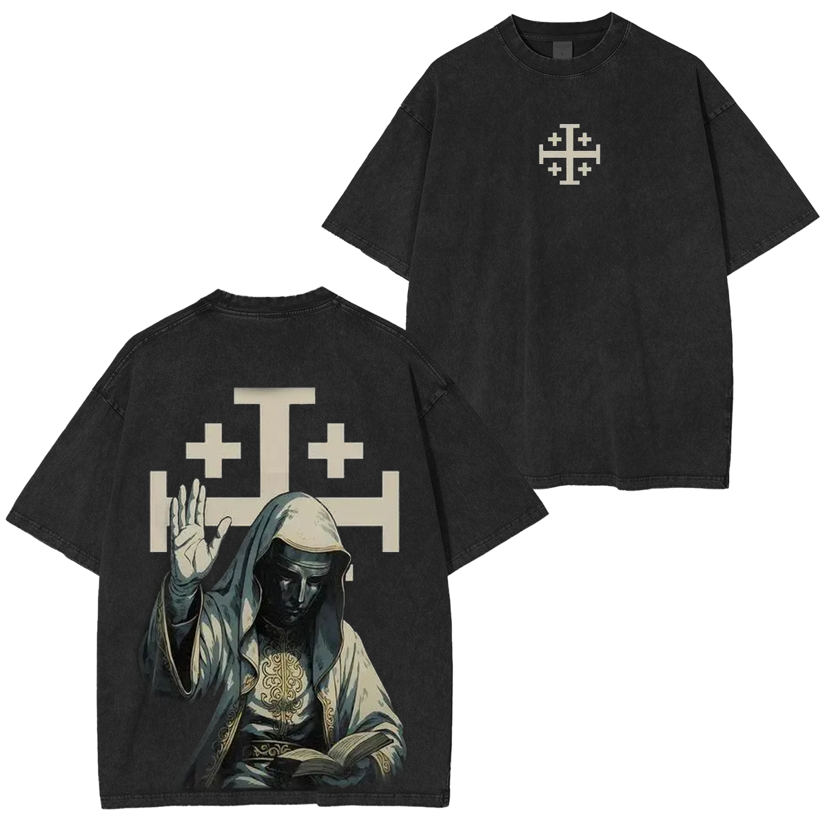 Baldwin IV Crusader King Oversized Unisex Washed T-shirt/Crewneck/Hoodie