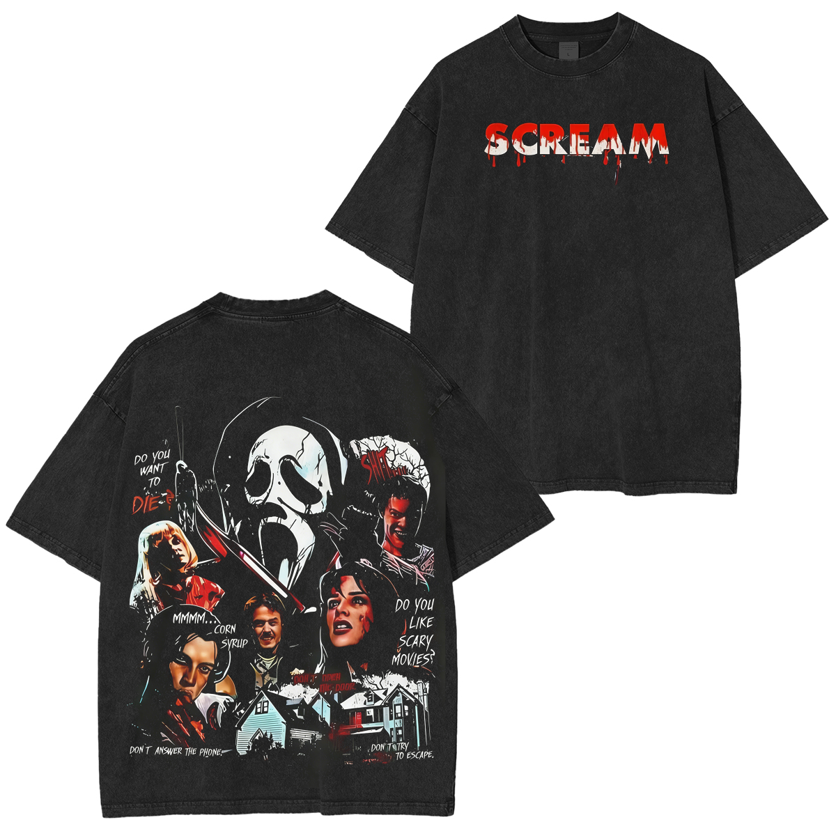 Scream  Unisex Washed T-shirt/Crewneck/Hoodie