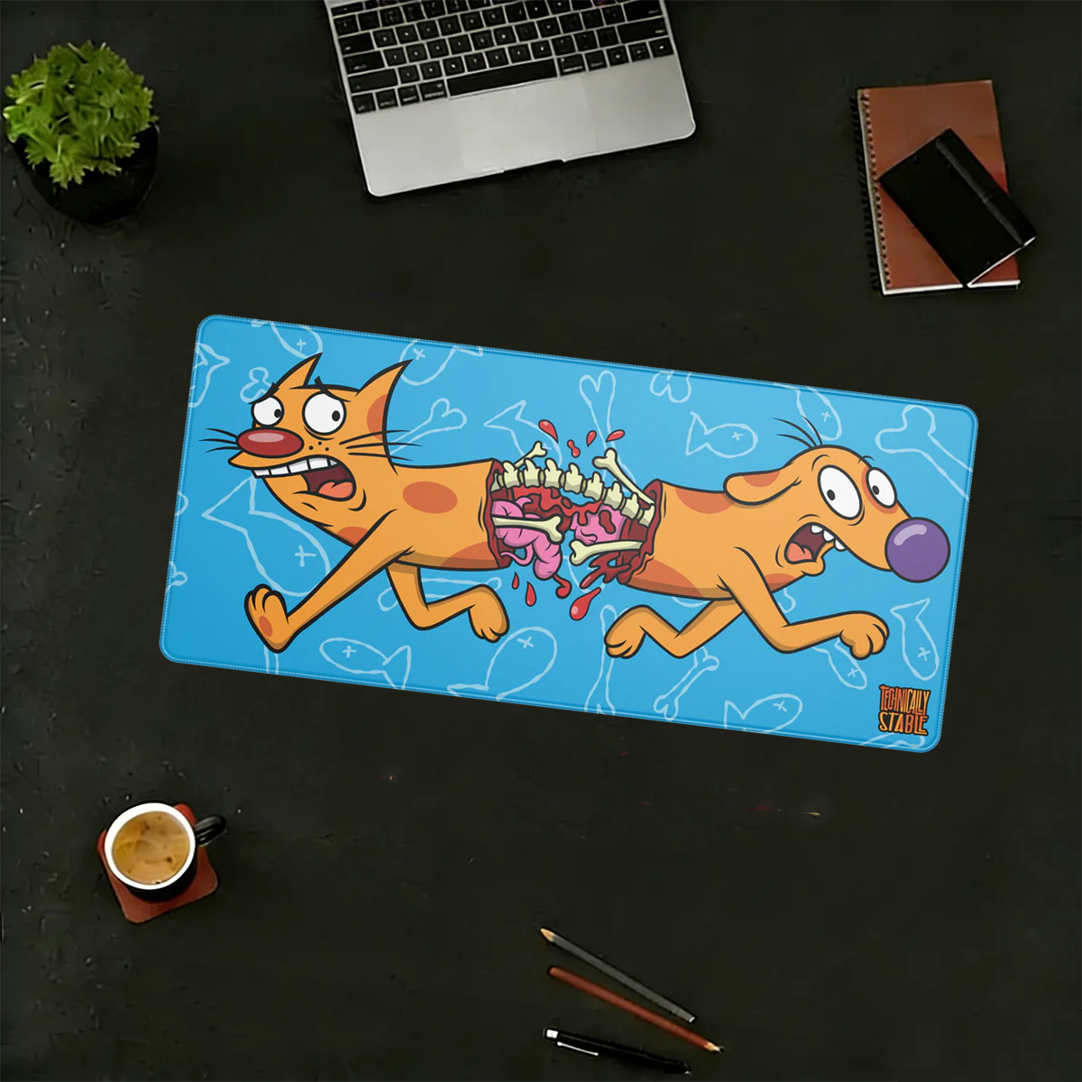 Mousepad Gamer Xl Nicktooms Cat Dog Mouse Pad