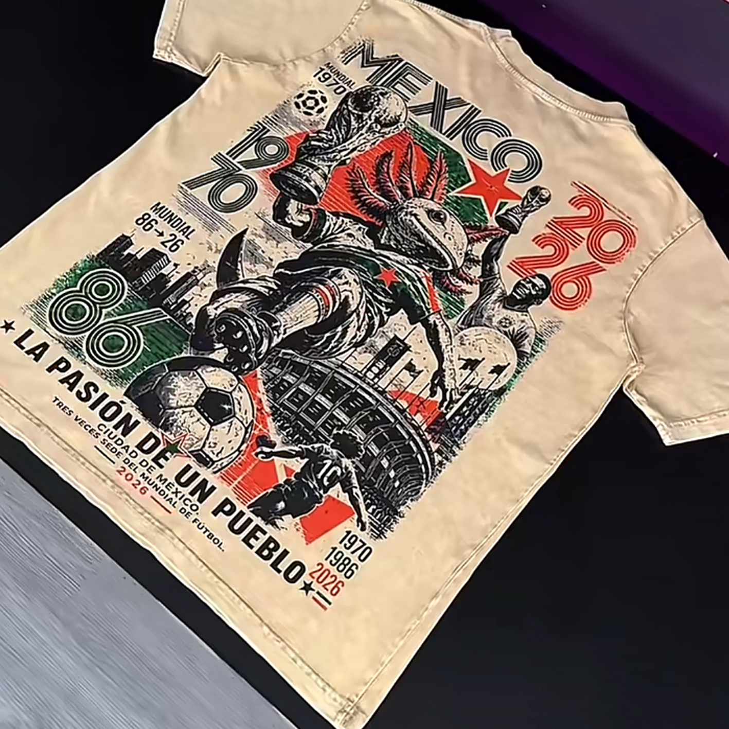 Mexico 86 Vintage Unisex  Washed T-Shirt