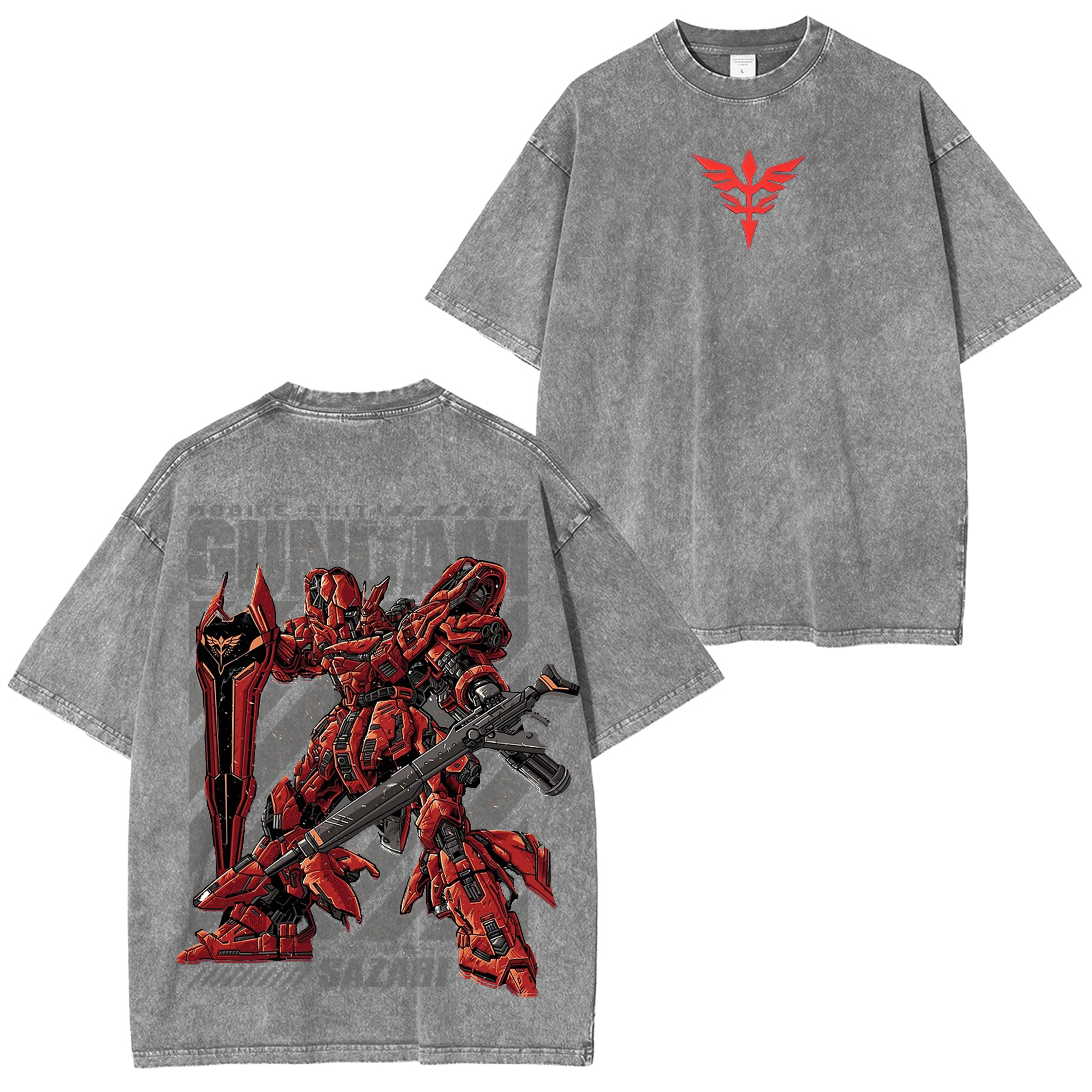 MSN-04 Mobile Suit Vintage Unisex Washed T-Shirt