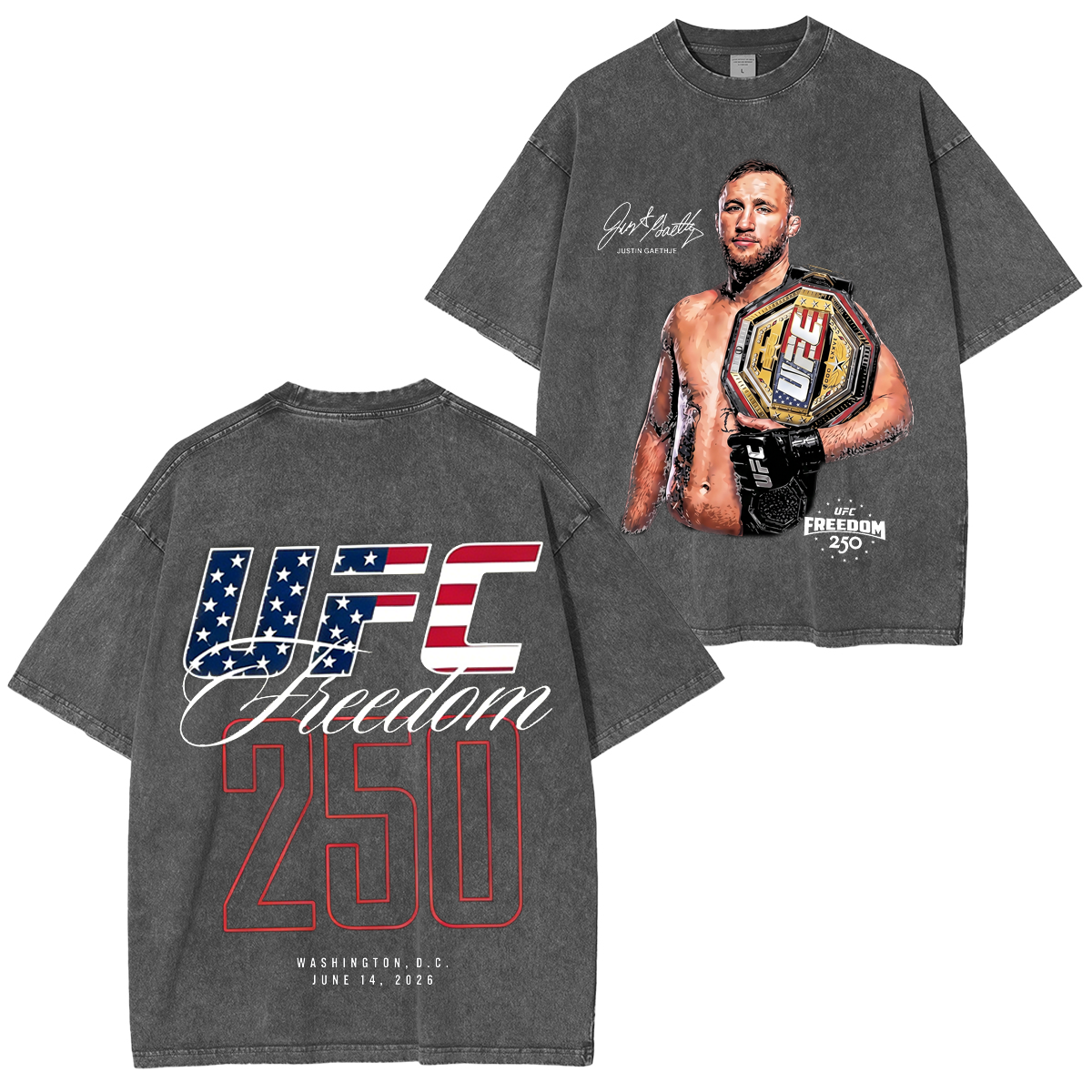 Justin Ray Gaethje UFC Freedom Collection Unisex Washed T-Shirt