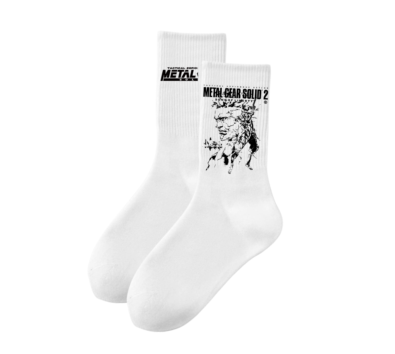 GS2 Snake And Raiden Cover Game Metal Gear Solid Graphic Socks