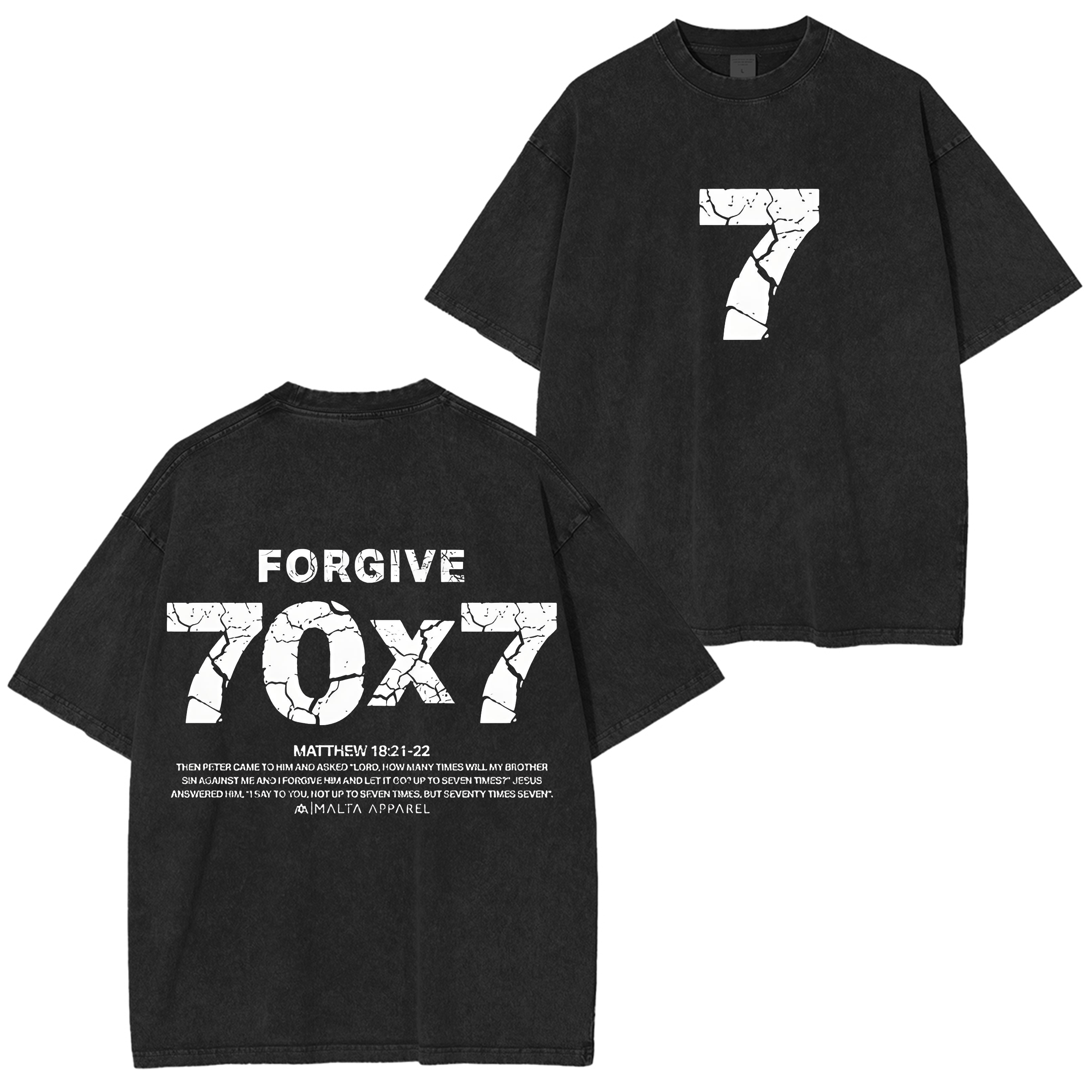 70x7 Drop Shoulder Vintage Unisex Washed T-Shirt