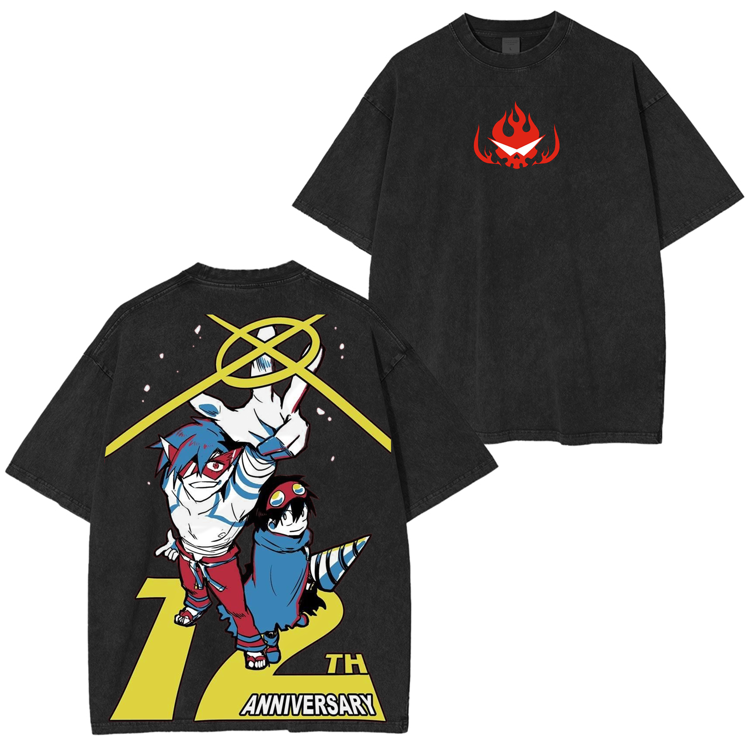 Tengen Toppa Gurren Lagann Vintage Unisex Washed T-Shirt