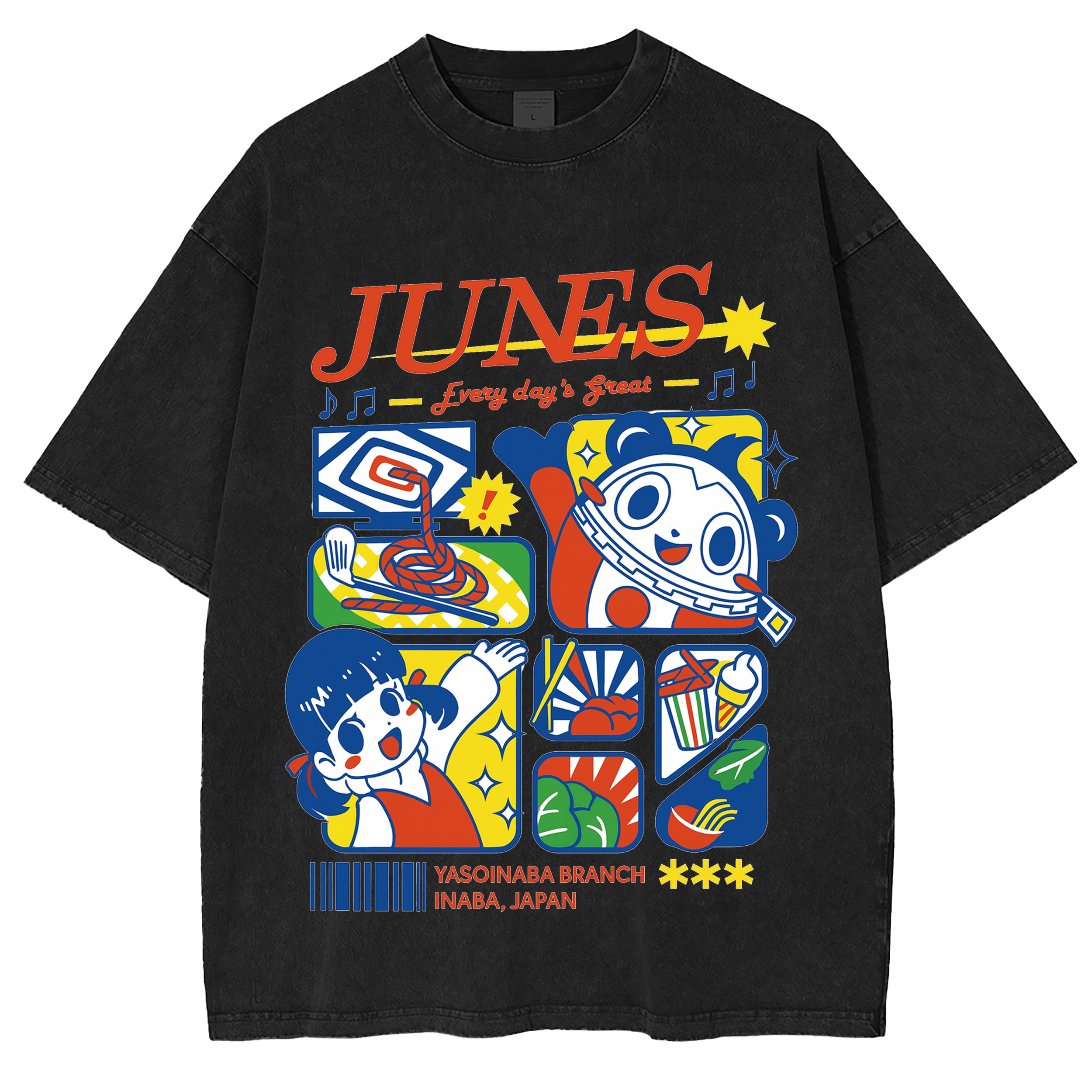 Junes Persona 4 Vintage Unisex Washed T-Shirt