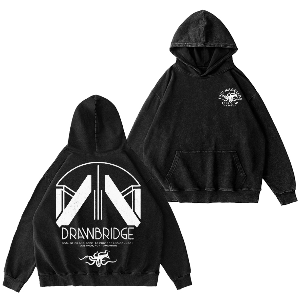 Death Stranding 2 - DHV MAGELLAN Crew Member Unisex Washed Hoodie