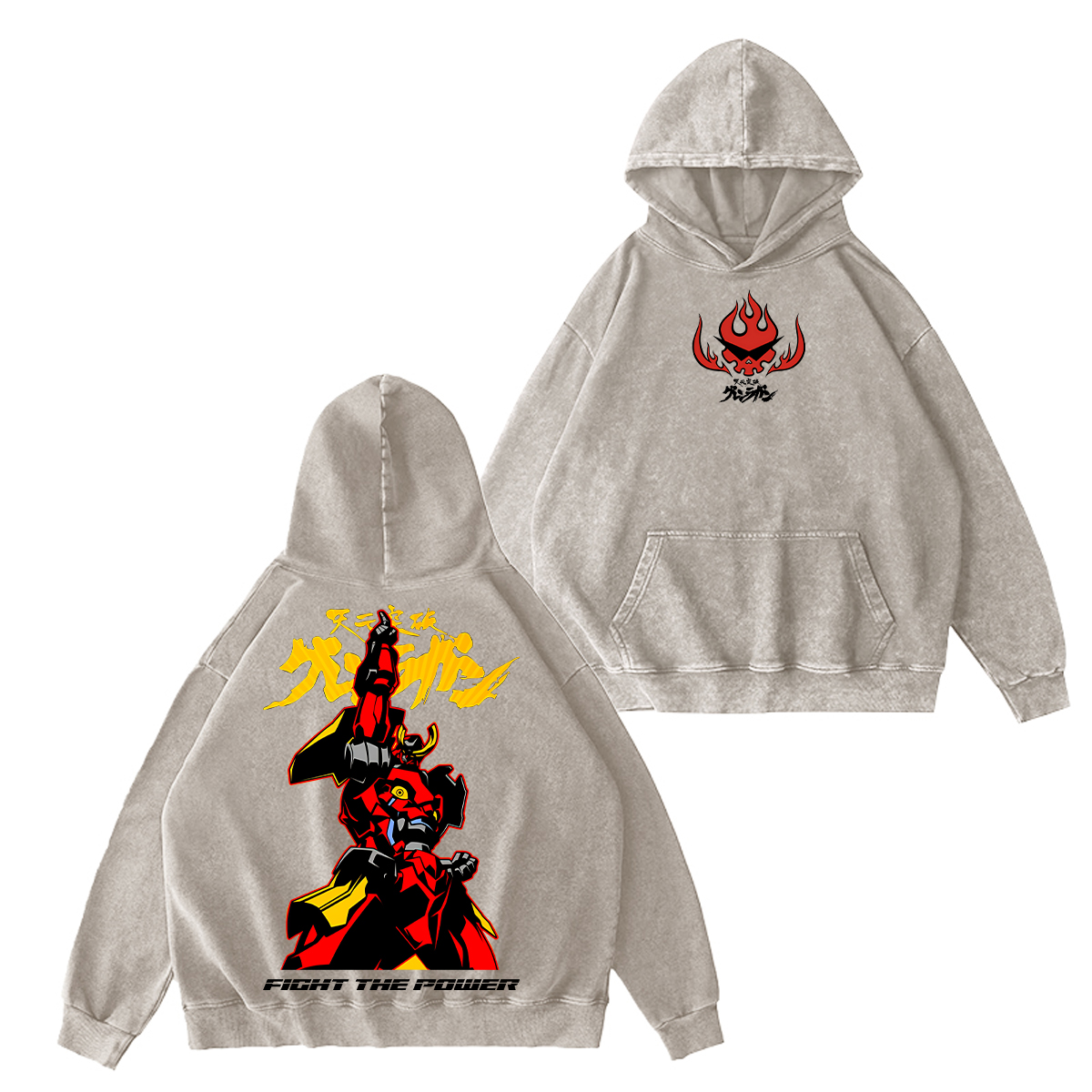 Gurren Lagann Unisex Washed Hoodie