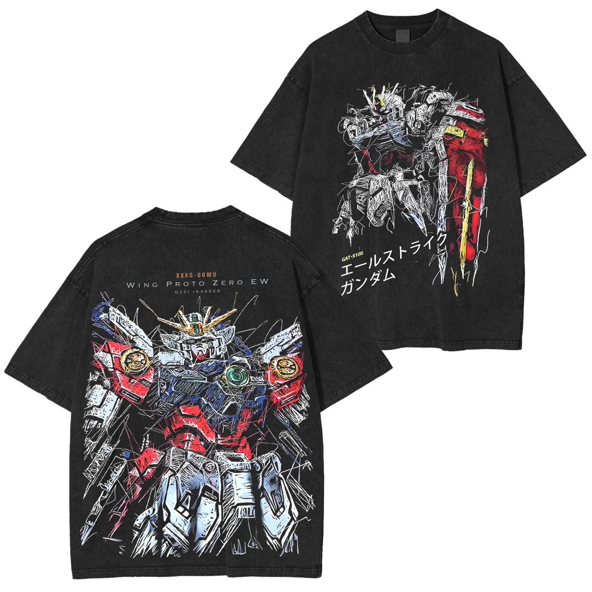 Gundam Oversized Vintage Washed Unisex T-Shirt