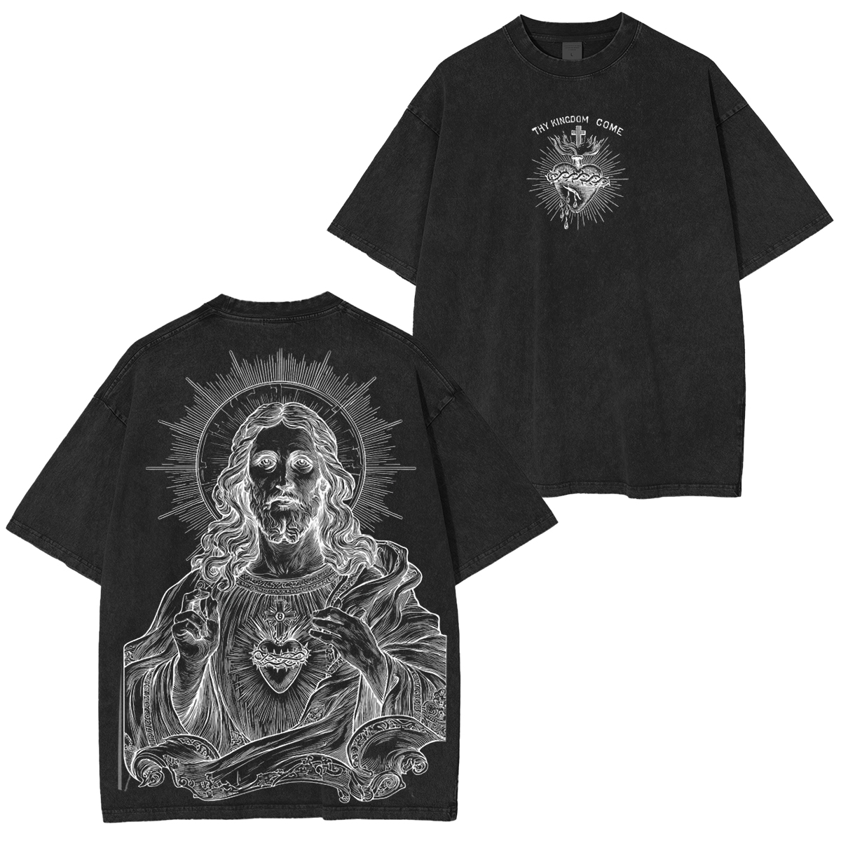 Sacred Heart of Jesus Vintage Washed T-shirt/Crewneck/Hoodie