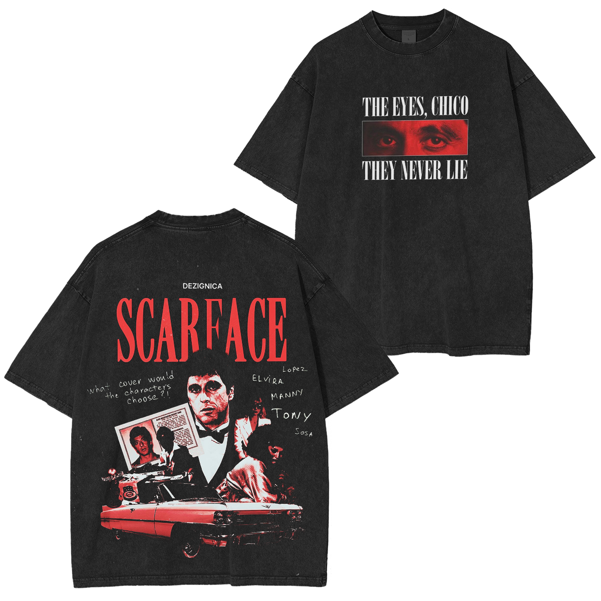 Tony Montana Scarface Vintage Washed T-shirt/Crewneck/Hoodie