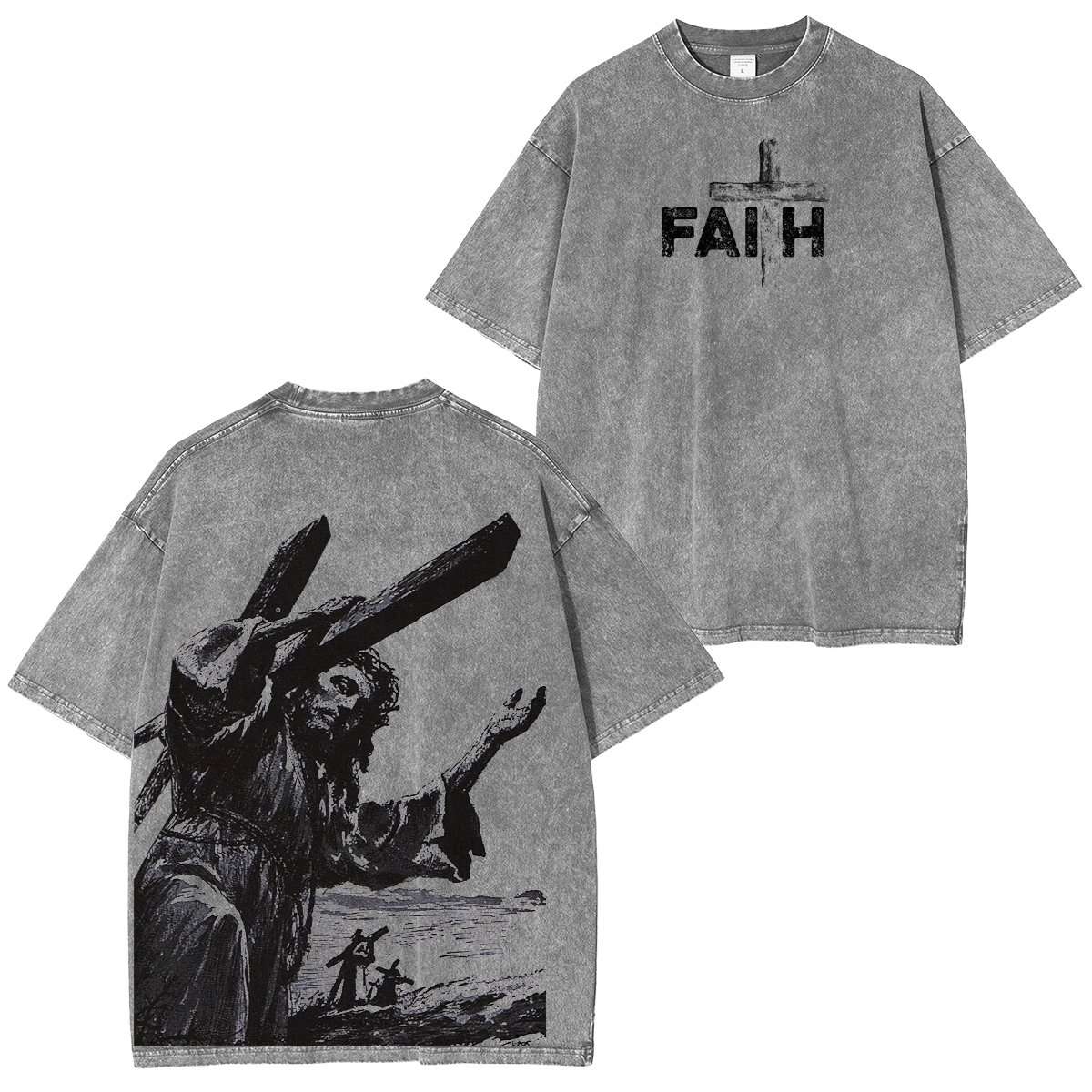 Jesus Christ Carrying The Cross Vintage Washed T-shirt/Crewneck/Hoodie