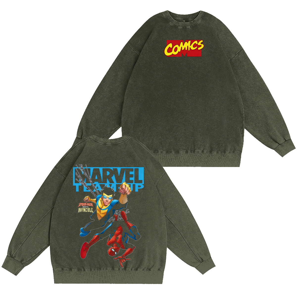 MARVEL TEAM UP Washed T-shirt/Crewneck/Hoodie