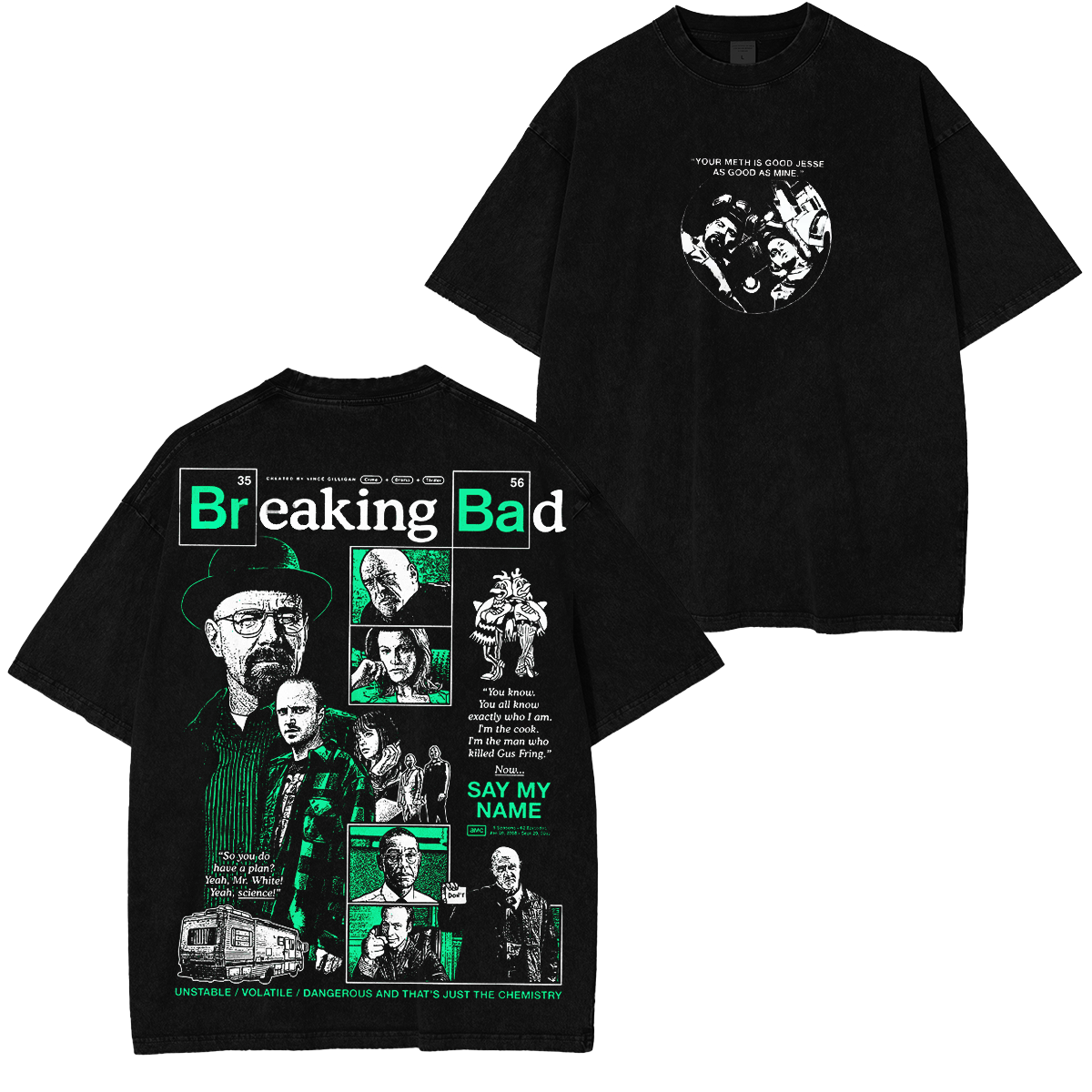 Heisenberg Breaking Bad Vintages Washed T-shirt/Crewneck/Hoodie