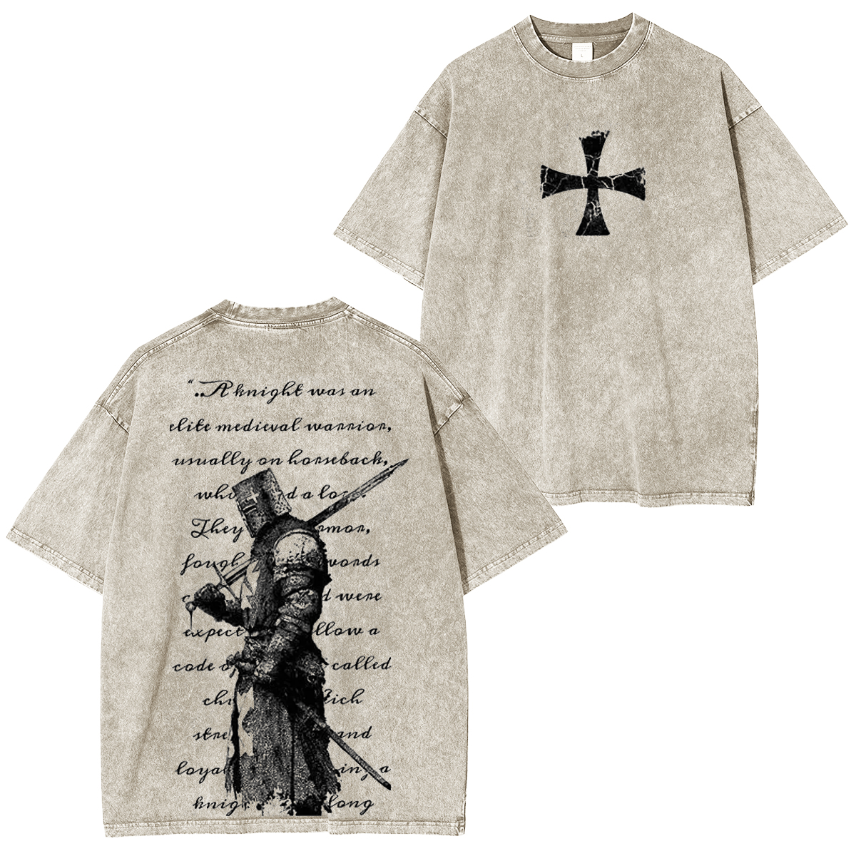 Crusader Knight Vintage Washed T-shirt/Crewneck/Hoodie