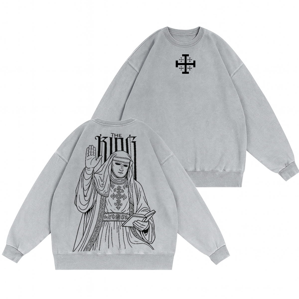 THE KING Unisex Washed Crewneck Sweatshirt
