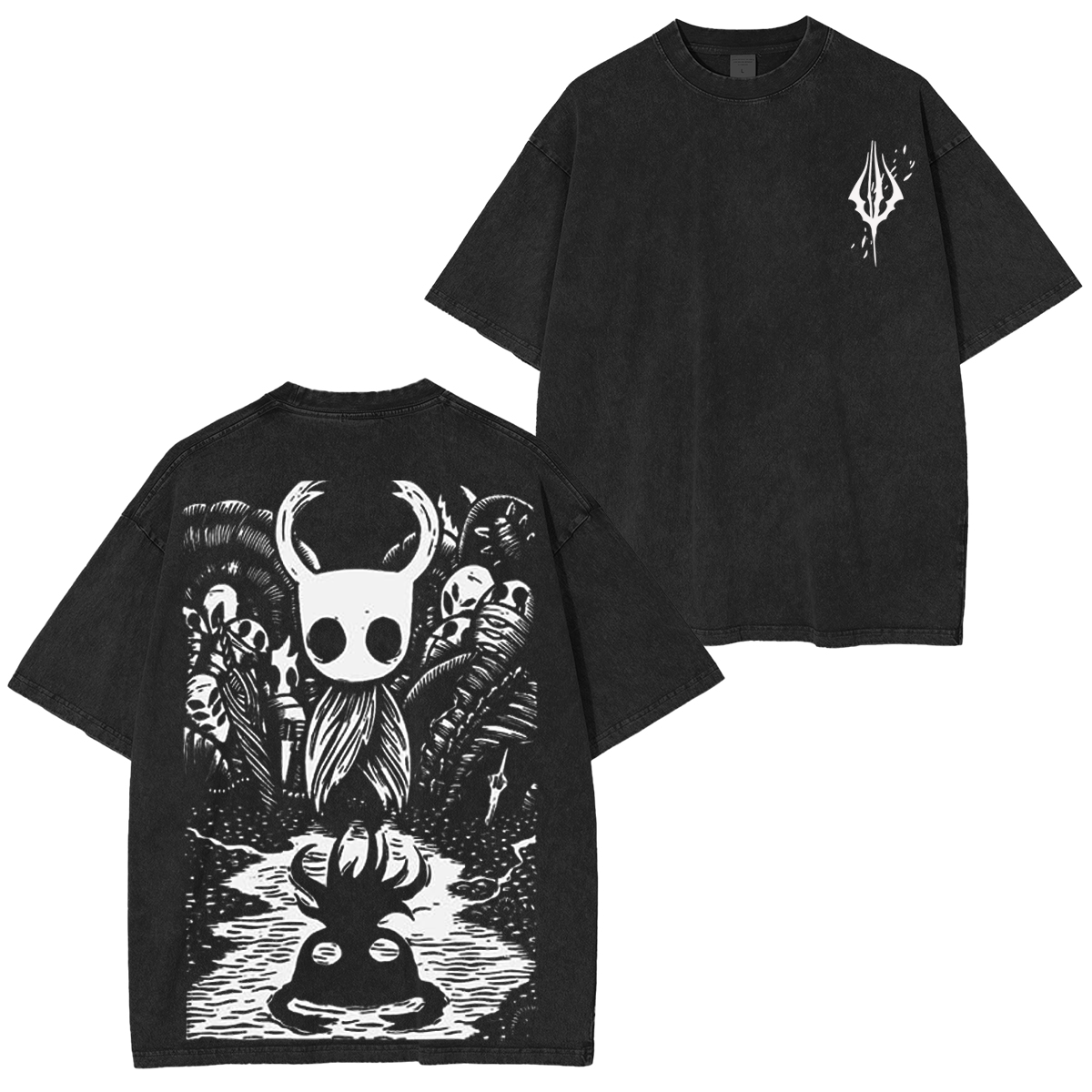 Ghost Knight Graphic Art Hollow Knight Funny Game Vintage Washed T-shirt/Crewneck/Hoodie